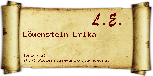 Löwenstein Erika névjegykártya